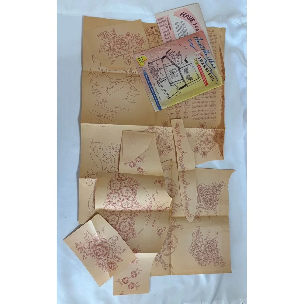 Vintage Lot of 9 Embroidery Transfer Vogart Aunt Martha's Hot Iron Patterns